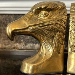 RARE Pair of Vintage Antique Brass Eagle Bookends